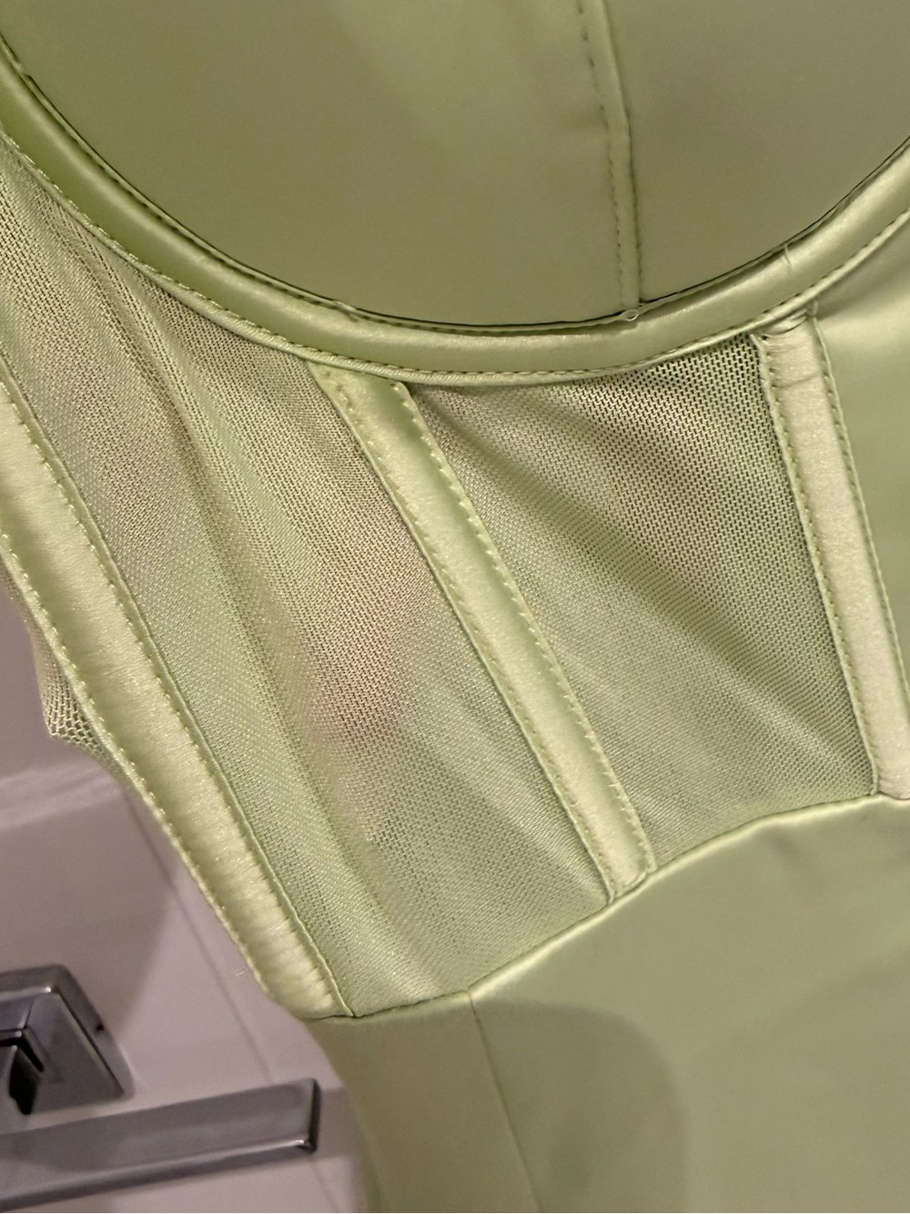 MESHKI lime green satin dress – Size Medium – $80 - Picture 4 of 7
